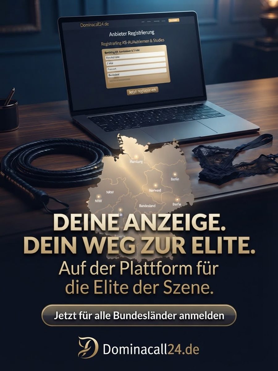 Deine Anzeige auf Dominacall24 – kostenlose Anbieter-Registrierung für Dominas, Studios und Bizarrladys in allen Bundesländern